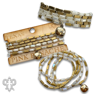 Vintage look glass bead bracelet with crystal from Swarovski®