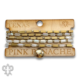 Vintage look glass bead bracelet with crystal from Swarovski®
