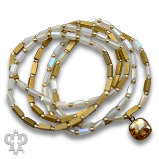 Vintage look glass bead bracelet with crystal from Swarovski®