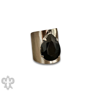 Rhinestone teardrop adjustable base ring