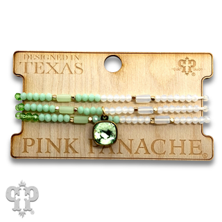 Mixed bead three strand bracelet with Austrian crystal