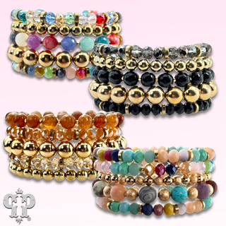 Round bead, curvy fit, stack bracelet