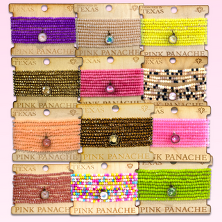 Faceted small bead bracelet set with Austrian crystal