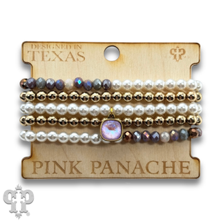 Mixed bead bracelet set with crystals from Swarovski®
