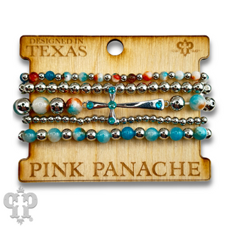 Shiny finish cross bracelet with Austrian crystals