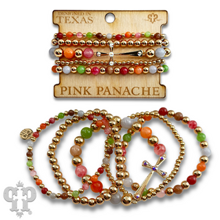 Shiny finish cross bracelet with Austrian crystals