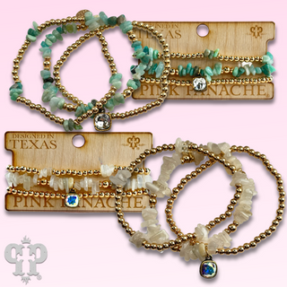 Chunky stone chip bracelet with Austrian crystal