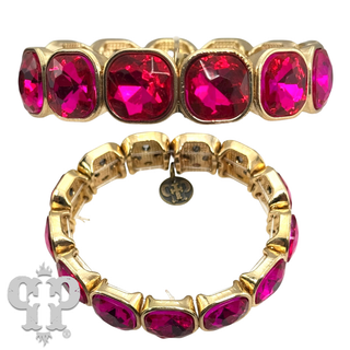 Square rhinestone single strand bracelet, two sizes