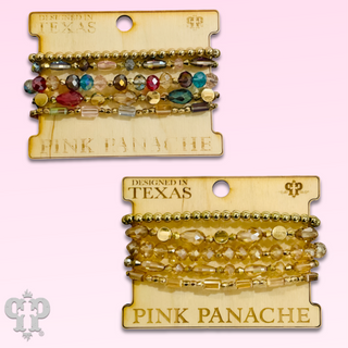 Five strand mixed size bead bracelet set