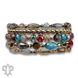 Five strand mixed size bead bracelet set - LC