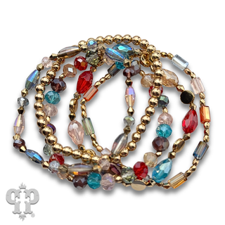 Five strand mixed size bead bracelet set - LC
