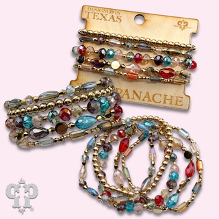 Five strand mixed size bead bracelet set - LC