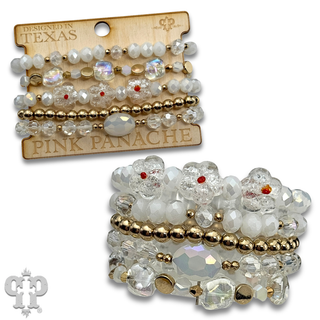 Glass bead variety mix bracelet stack - LC