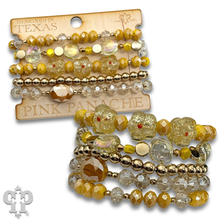 Glass bead variety mix bracelet stack - LC