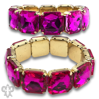 Square rhinestone stretch bracelet