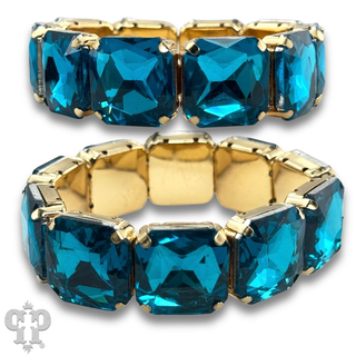 Square rhinestone stretch bracelet