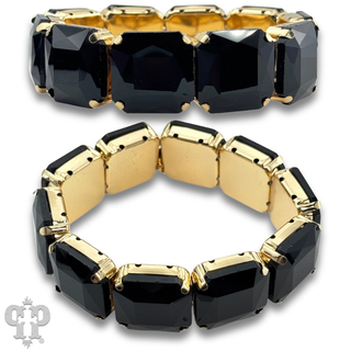 Square rhinestone stretch bracelet
