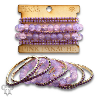 Mixed rhinestone and bead bracelet set