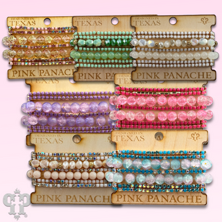 Mixed rhinestone and bead bracelet set