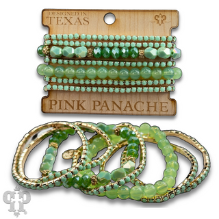 Mixed rhinestone and bead bracelet set