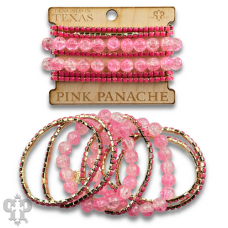 Mixed rhinestone and bead bracelet set