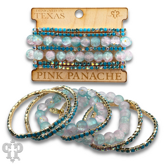 Mixed rhinestone and bead bracelet set