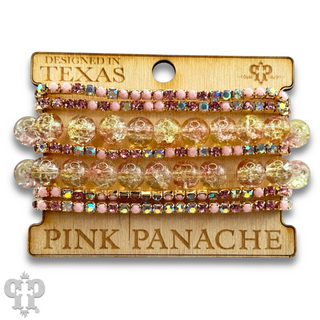 Mixed rhinestone and bead bracelet set