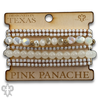 Mixed rhinestone and bead bracelet set