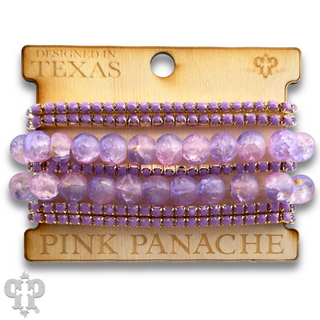 Mixed rhinestone and bead bracelet set