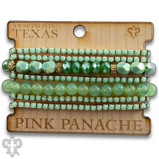 Mixed rhinestone and bead bracelet set
