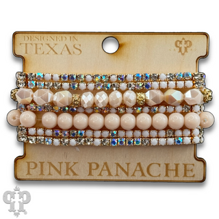 Mixed rhinestone and bead bracelet set