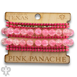 Mixed rhinestone and bead bracelet set