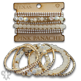 Mixed rhinestone and bead bracelet set