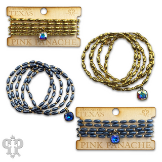 Rice bead bracelet with Austrian crystal