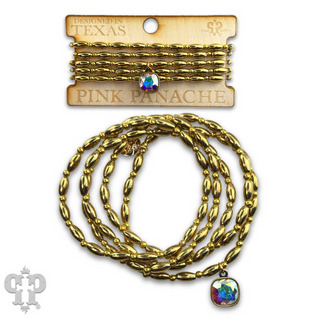 Rice bead bracelet with Austrian crystal