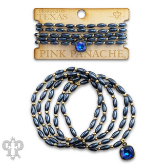 Rice bead bracelet with Austrian crystal
