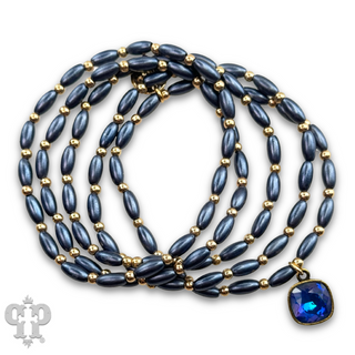 Rice bead bracelet with Austrian crystal