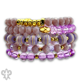Faceted and round bead bracelet