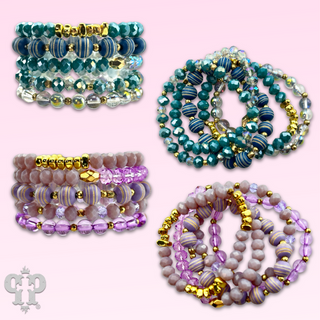 Faceted and round bead bracelet
