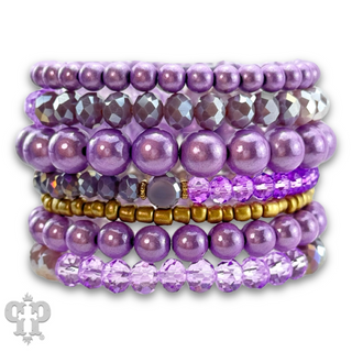 Shining bead mixed bracelet set
