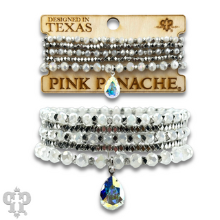 Faceted bead bracelet with Austrian crystal teardrop