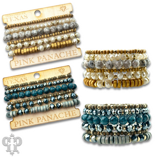 Artsy stone and clay bead bracelet