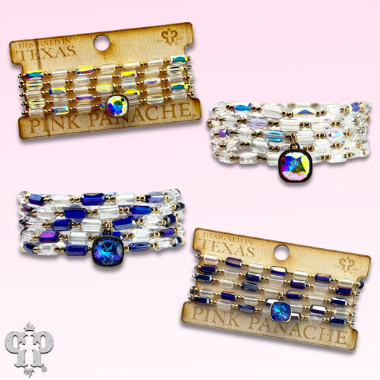 Rectangle bead bracelet with Austrian crystal