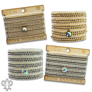Pearl bead bracelet with Austrian crystal