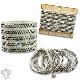 Pearl bead bracelet with Austrian crystal