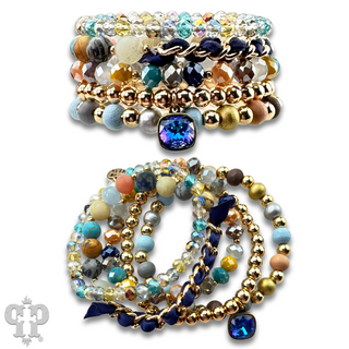 Mixed bead bracelet with Austrian crystal