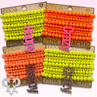 Glitter word charm bracelet