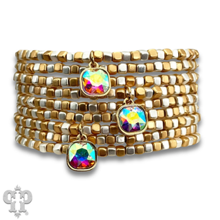 Rhinestone drop charm bracelet