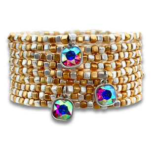 Rhinestone drop charm bracelet