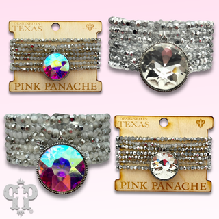 Round rhinestone charm bracelet